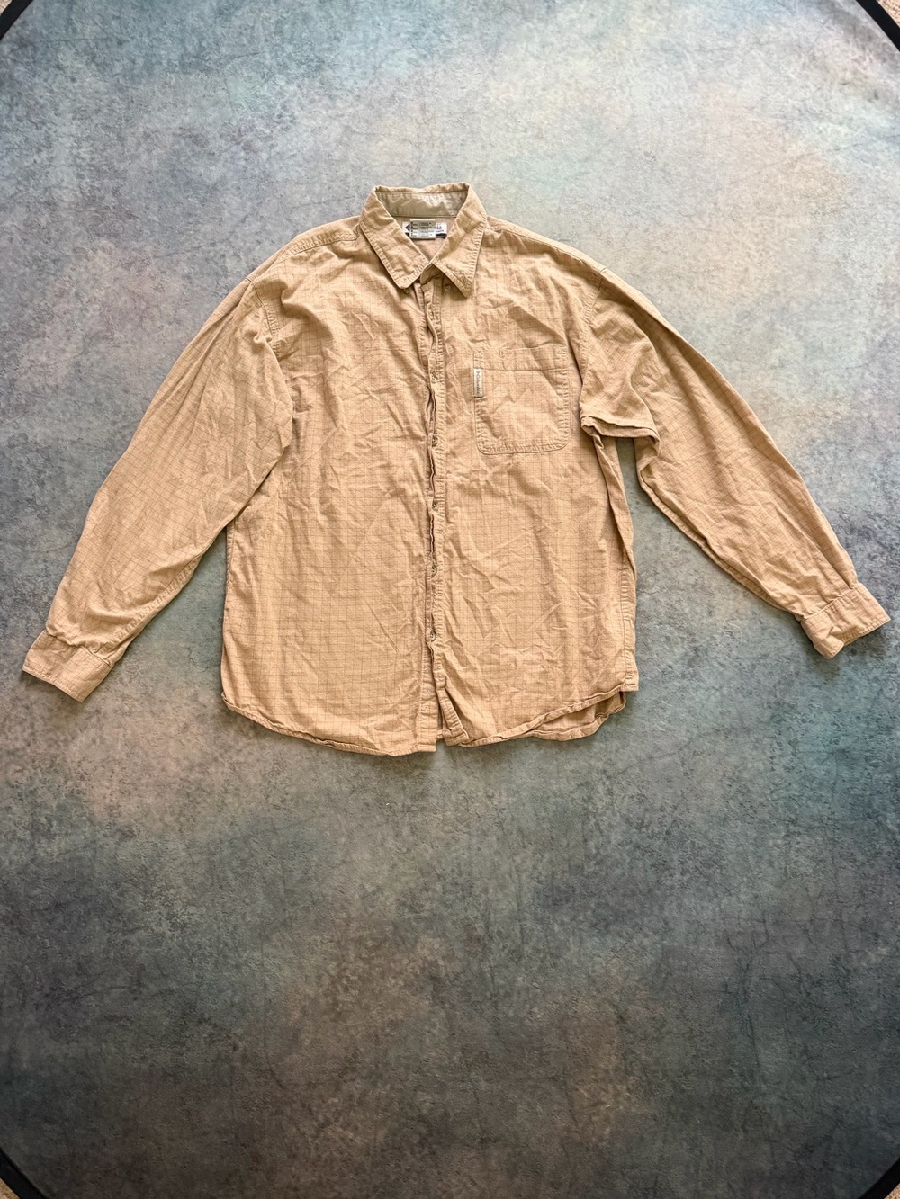Men's Casual Long-Sleeve Button-Down Shirt in Beige